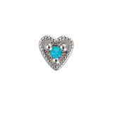 Small Heart - 14K Gold Stone Threadless/Threaded End