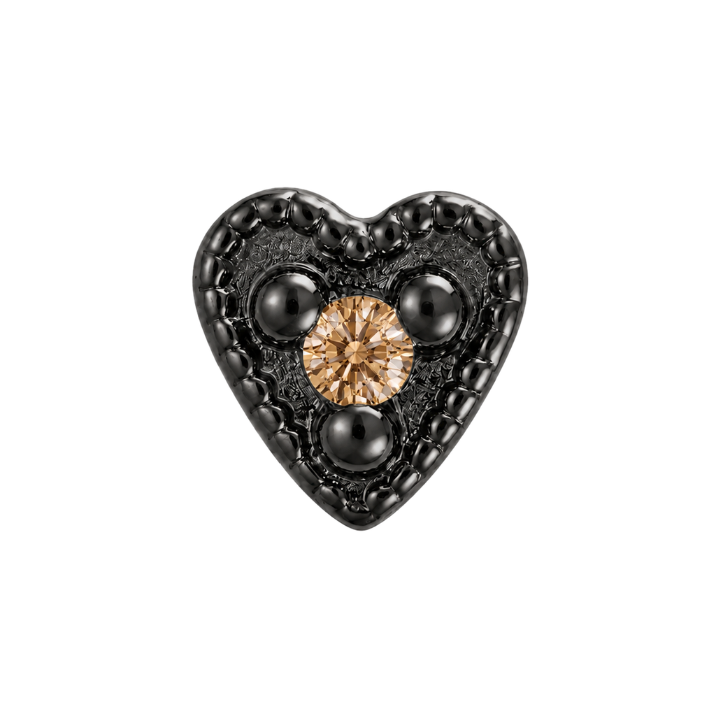 Small Heart - 14K Gold Stone Threadless/Threaded End