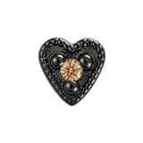 Small Heart - 14K Gold Stone Threadless/Threaded End