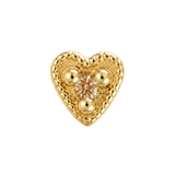 Small Heart - 14K Gold Stone Threadless/Threaded End