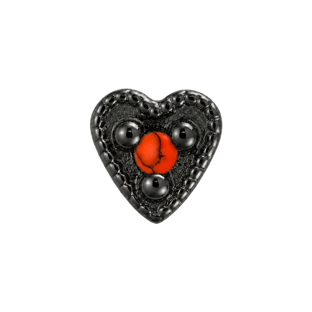 Small Heart - 14K Gold Stone Threadless/Threaded End