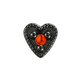 Small Heart - 14K Gold Stone Threadless/Threaded End