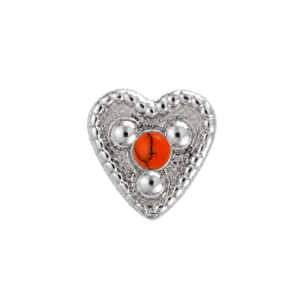 Small Heart - 14K Gold Stone Threadless/Threaded End