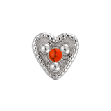 Small Heart - 14K Gold Stone Threadless/Threaded End