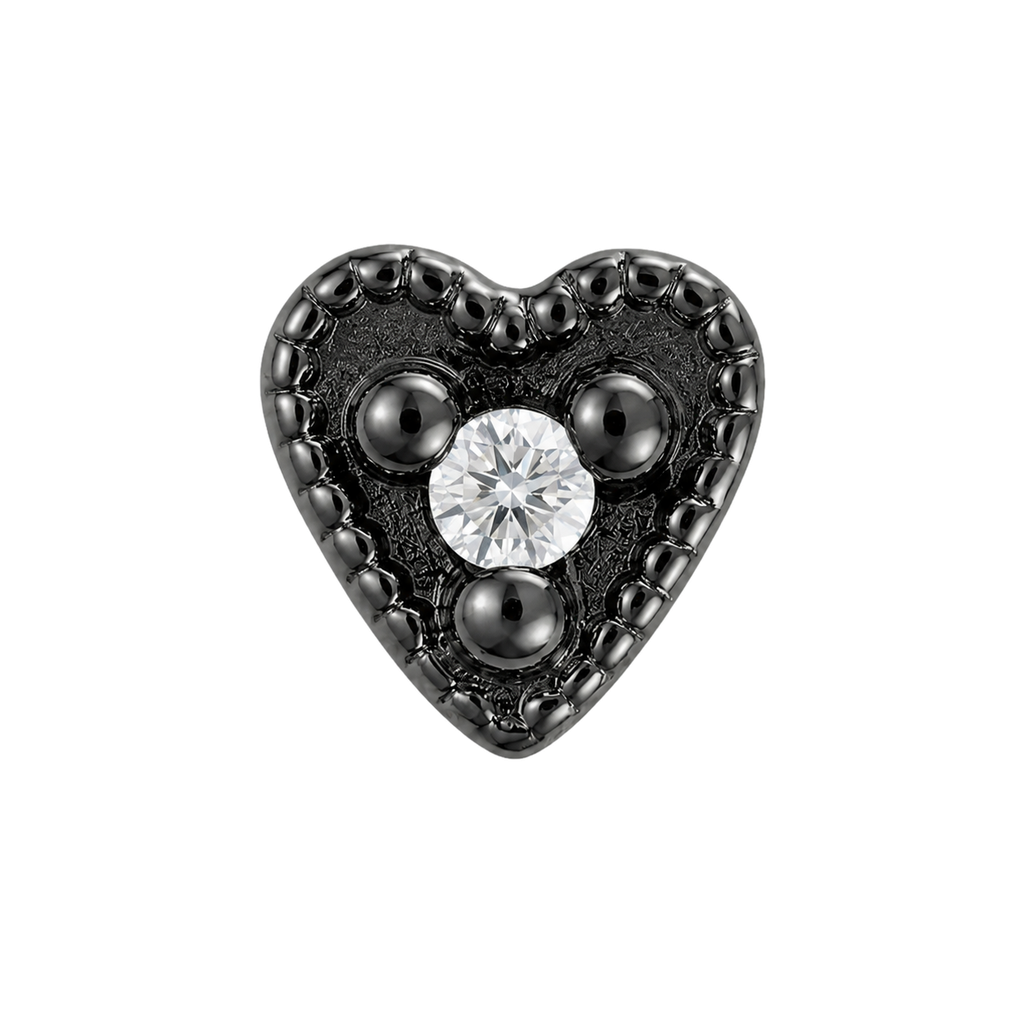 Small Heart - 14K Gold Stone Threadless/Threaded End