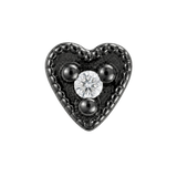 Small Heart - 14K Gold Stone Threadless/Threaded End