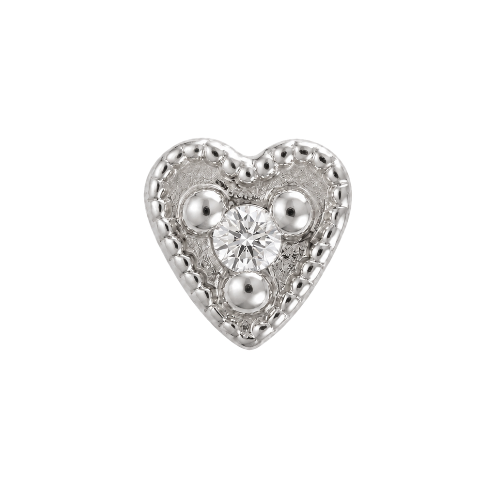 Small Heart - 14K Gold Stone Threadless/Threaded End
