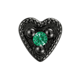 Small Heart - 14K Gold Stone Threadless/Threaded End