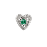 Small Heart - 14K Gold Stone Threadless/Threaded End