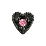Small Heart - 14K Gold Stone Threadless/Threaded End