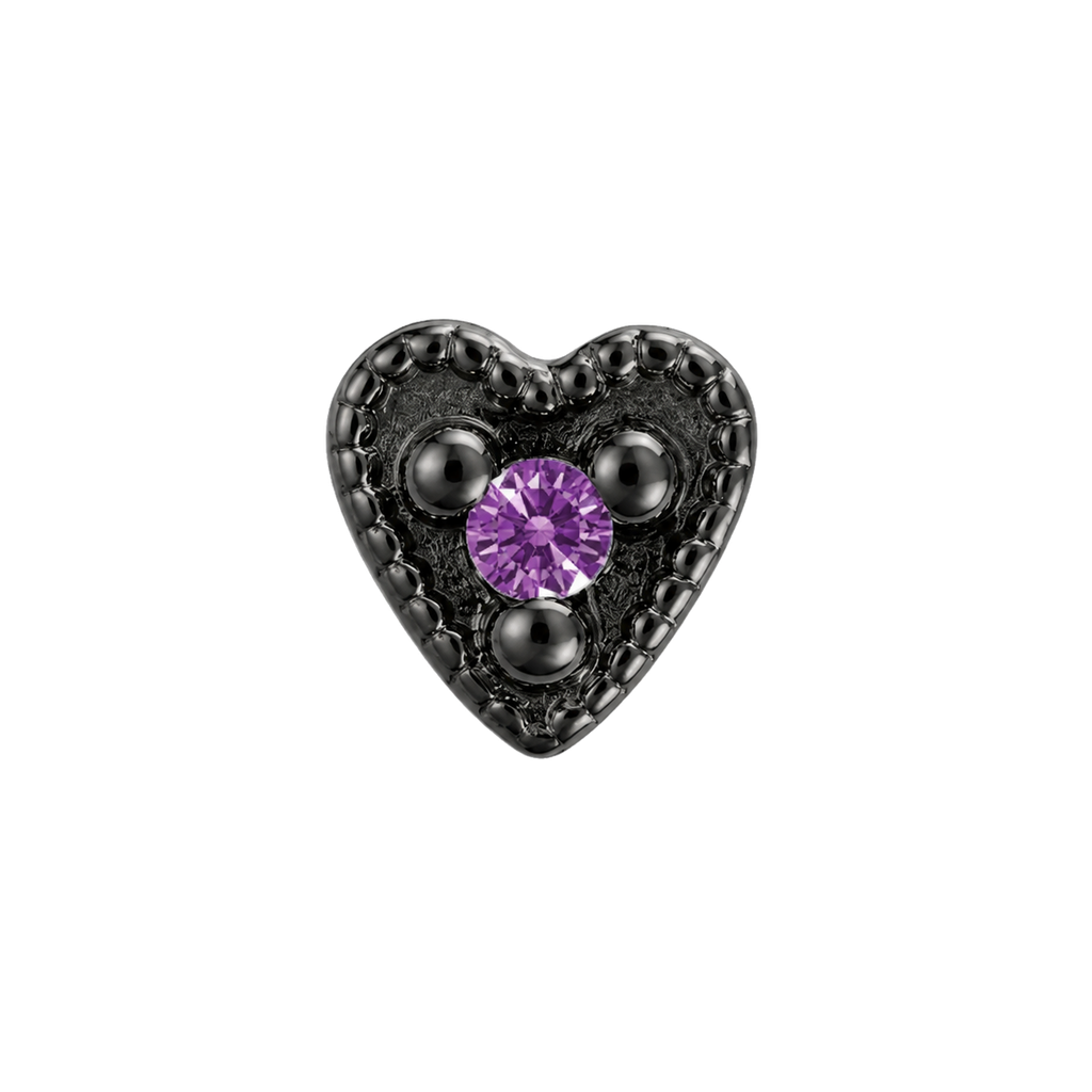 Small Heart - 14K Gold Stone Threadless/Threaded End
