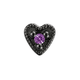 Small Heart - 14K Gold Stone Threadless/Threaded End