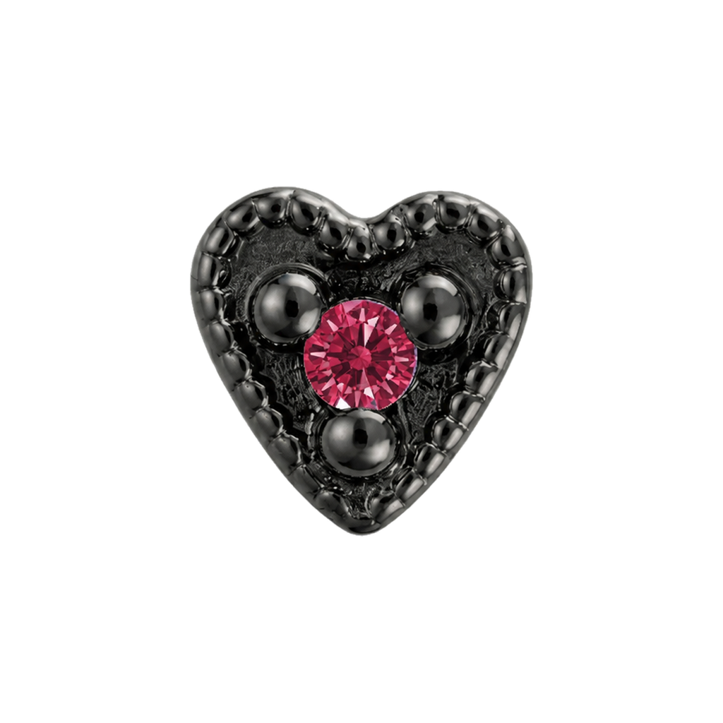 Small Heart - 14K Gold Stone Threadless/Threaded End