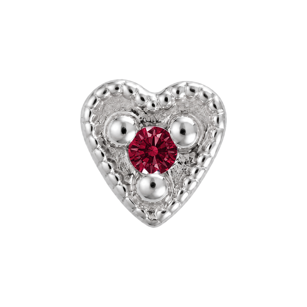 Small Heart - 14K Gold Stone Threadless/Threaded End