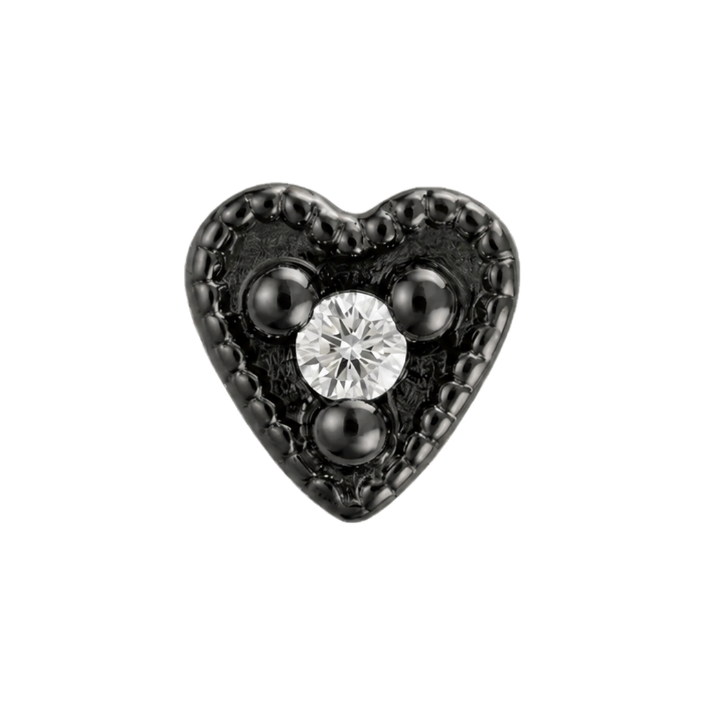 Small Heart - 14K Gold Stone Threadless/Threaded End