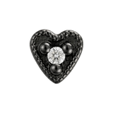 Small Heart - 14K Gold Stone Threadless/Threaded End