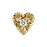 Small Heart - 14K Gold Stone Threadless/Threaded End