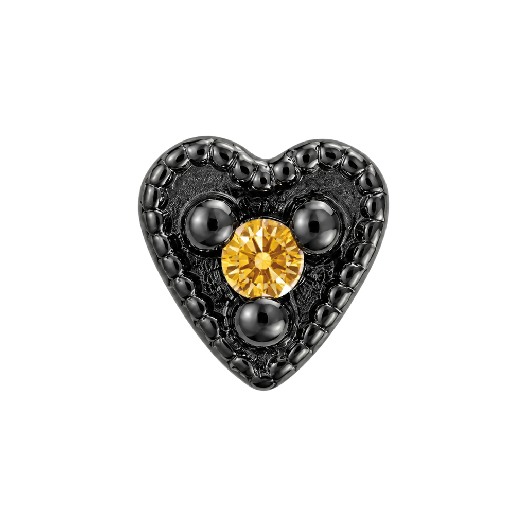 Small Heart - 14K Gold Stone Threadless/Threaded End