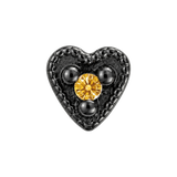Small Heart - 14K Gold Stone Threadless/Threaded End