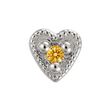 Small Heart - 14K Gold Stone Threadless/Threaded End