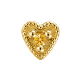 Small Heart - 14K Gold Stone Threadless/Threaded End