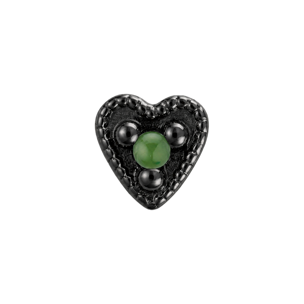 Small Heart - 14K Gold Stone Threadless/Threaded End
