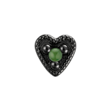 Small Heart - 14K Gold Stone Threadless/Threaded End