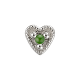 Small Heart - 14K Gold Stone Threadless/Threaded End