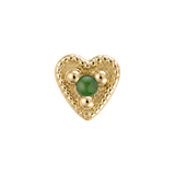Small Heart - 14K Gold Stone Threadless/Threaded End
