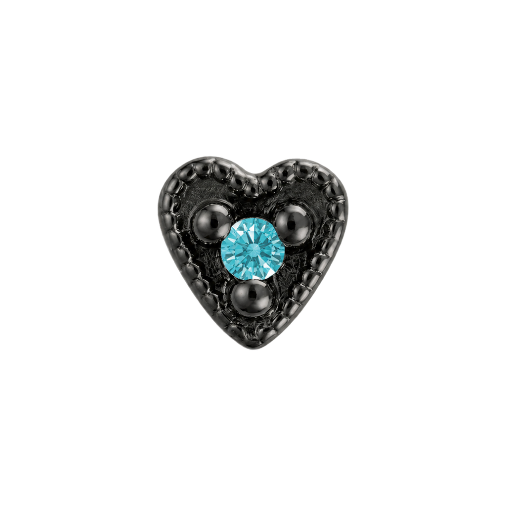 Small Heart - 14K Gold Stone Threadless/Threaded End