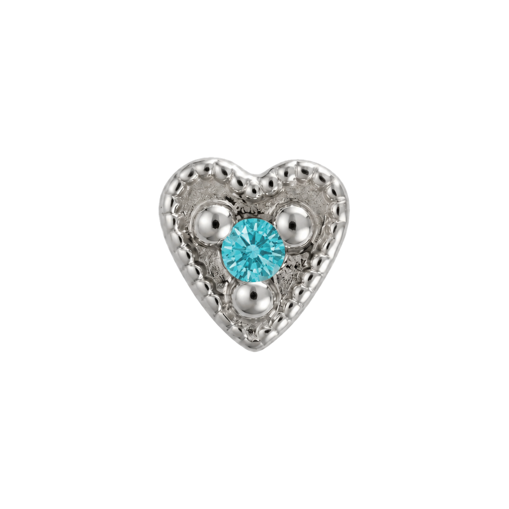 Small Heart - 14K Gold Stone Threadless/Threaded End