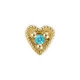 Small Heart - 14K Gold Stone Threadless/Threaded End