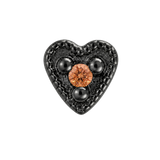 Small Heart - 14K Gold Stone Threadless/Threaded End