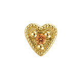 Small Heart - 14K Gold Stone Threadless/Threaded End