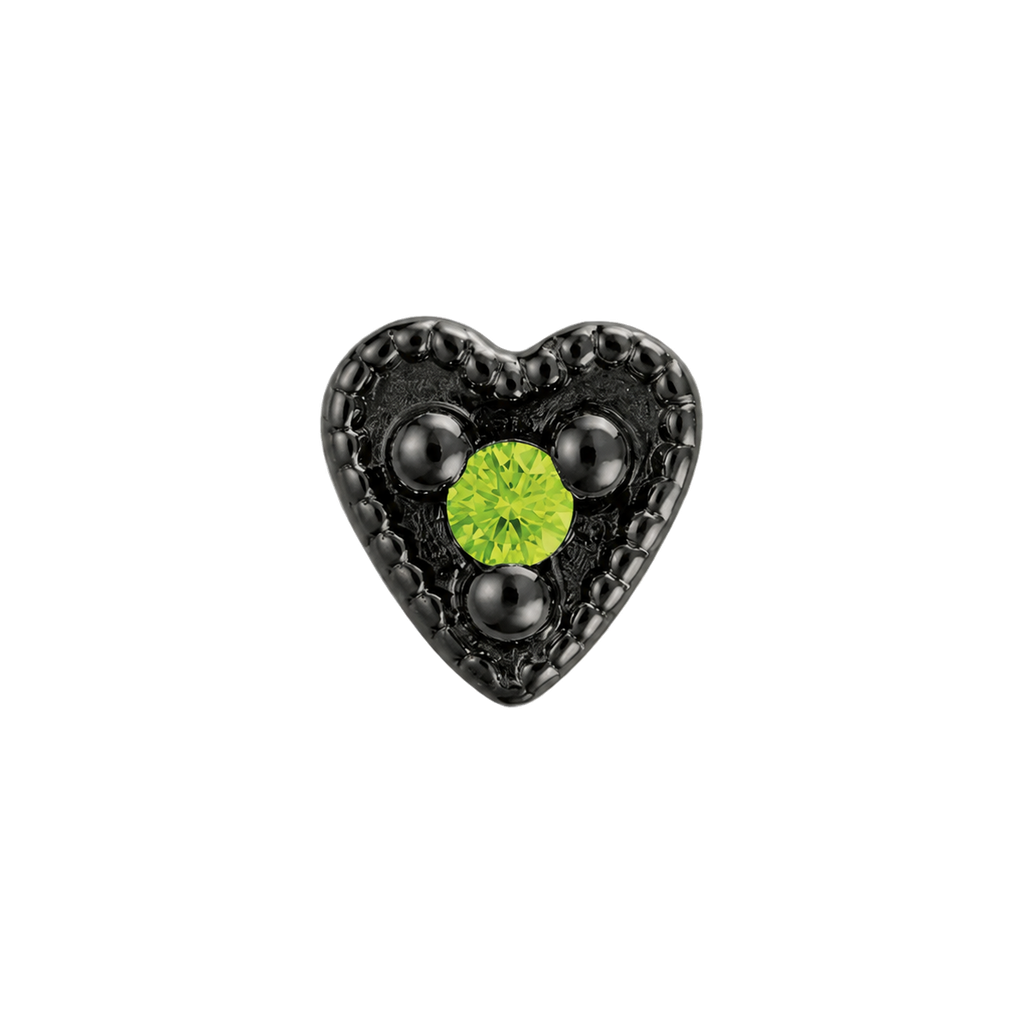 Small Heart - 14K Gold Stone Threadless/Threaded End