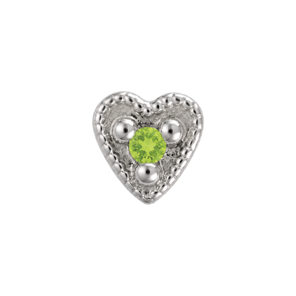 Small Heart - 14K Gold Stone Threadless/Threaded End