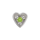 Small Heart - 14K Gold Stone Threadless/Threaded End