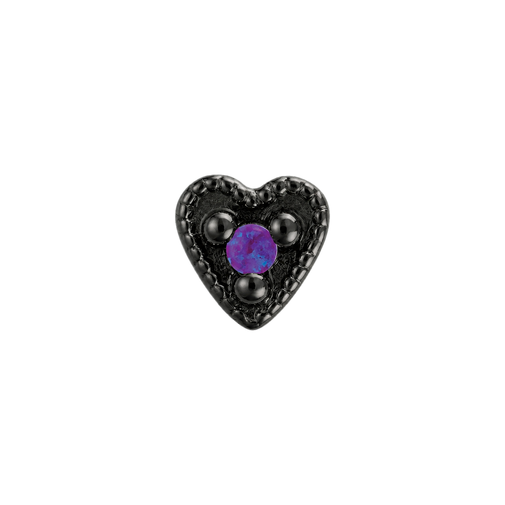Small Heart - 14K Gold Stone Threadless/Threaded End