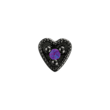 Small Heart - 14K Gold Stone Threadless/Threaded End
