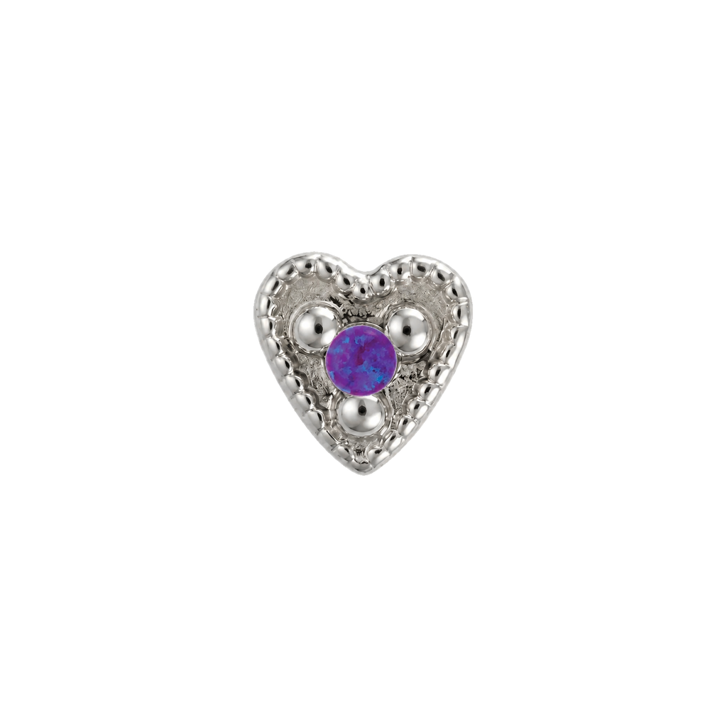Small Heart - 14K Gold Stone Threadless/Threaded End
