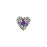 Small Heart - 14K Gold Stone Threadless/Threaded End