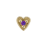 Small Heart - 14K Gold Stone Threadless/Threaded End
