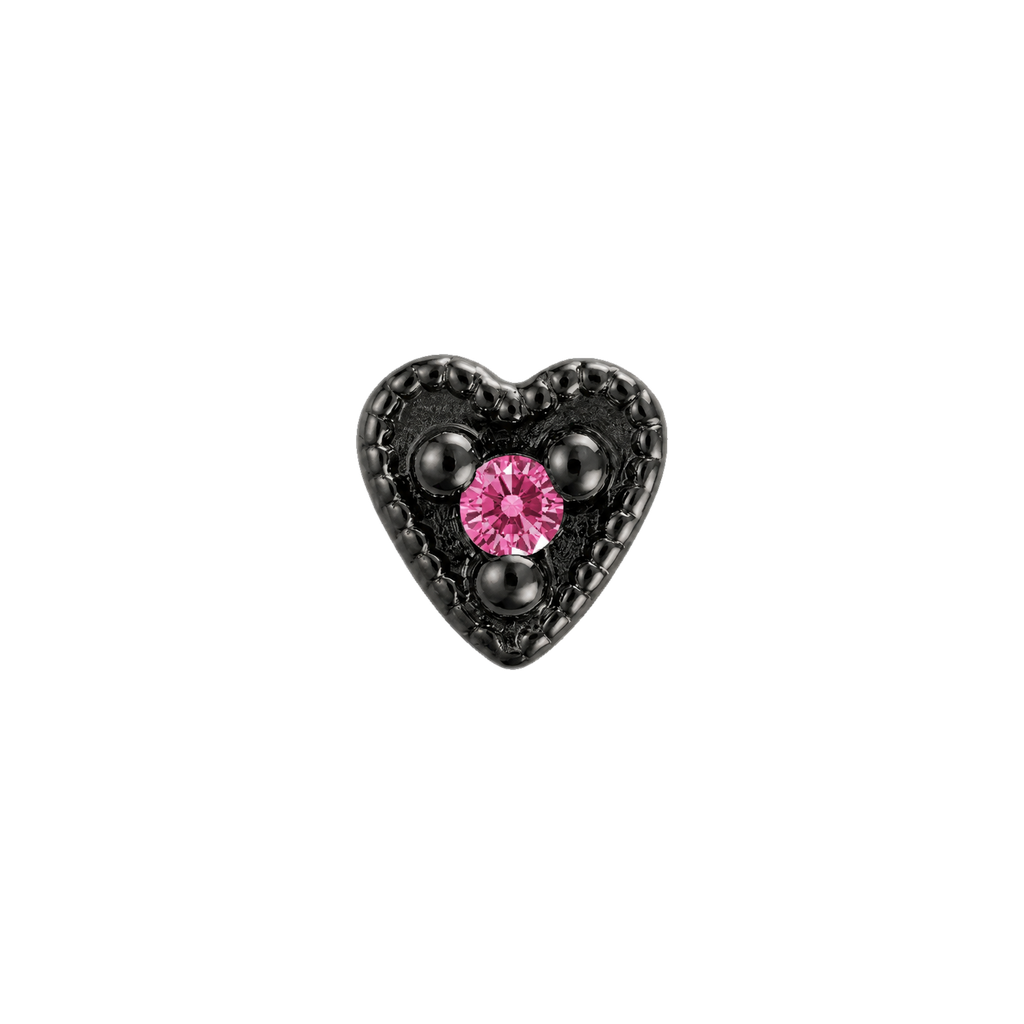 Small Heart - 14K Gold Stone Threadless/Threaded End