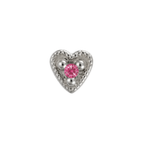 Small Heart - 14K Gold Stone Threadless/Threaded End