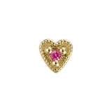 Small Heart - 14K Gold Stone Threadless/Threaded End