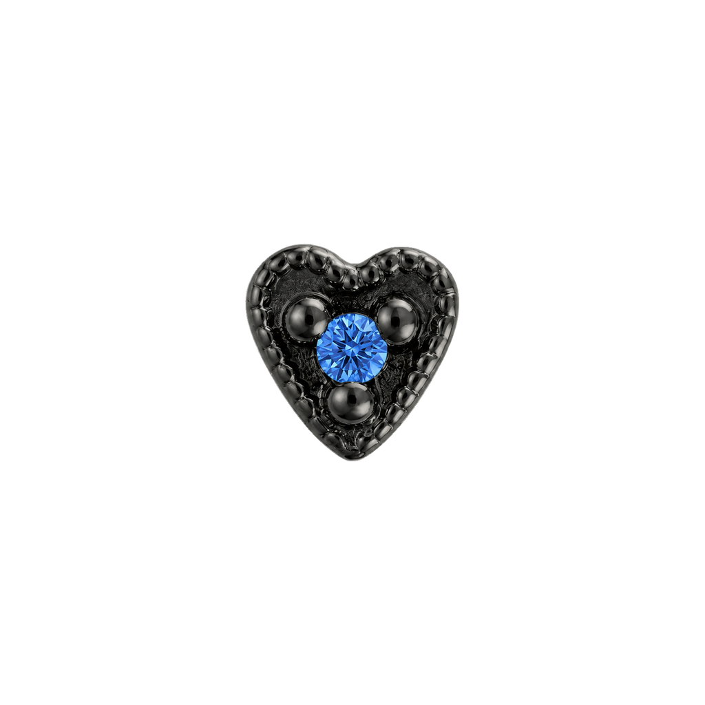 Small Heart - 14K Gold Stone Threadless/Threaded End