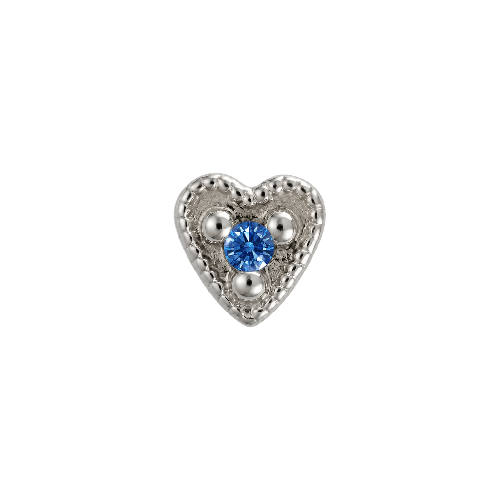 Small Heart - 14K Gold Stone Threadless/Threaded End