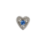 Small Heart - 14K Gold Stone Threadless/Threaded End