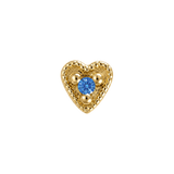 Small Heart - 14K Gold Stone Threadless/Threaded End