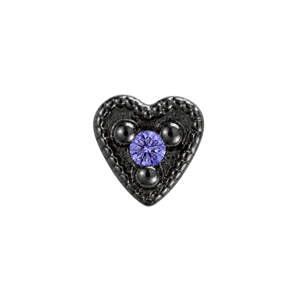 Small Heart - 14K Gold Stone Threadless/Threaded End